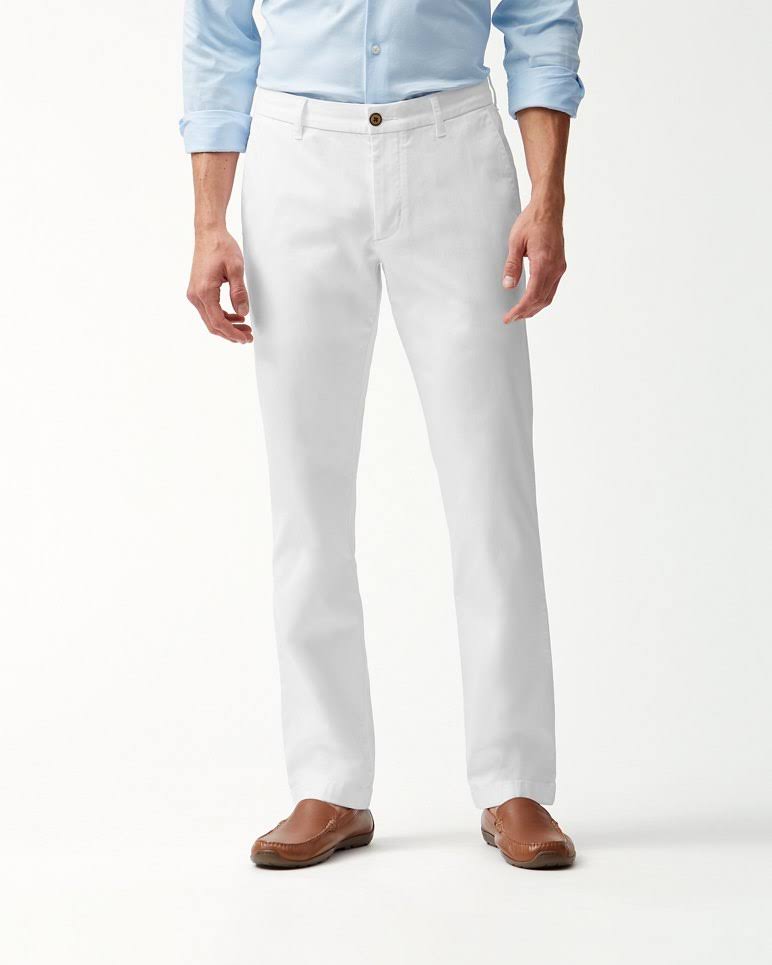White Flat Front Chino Pant T169585