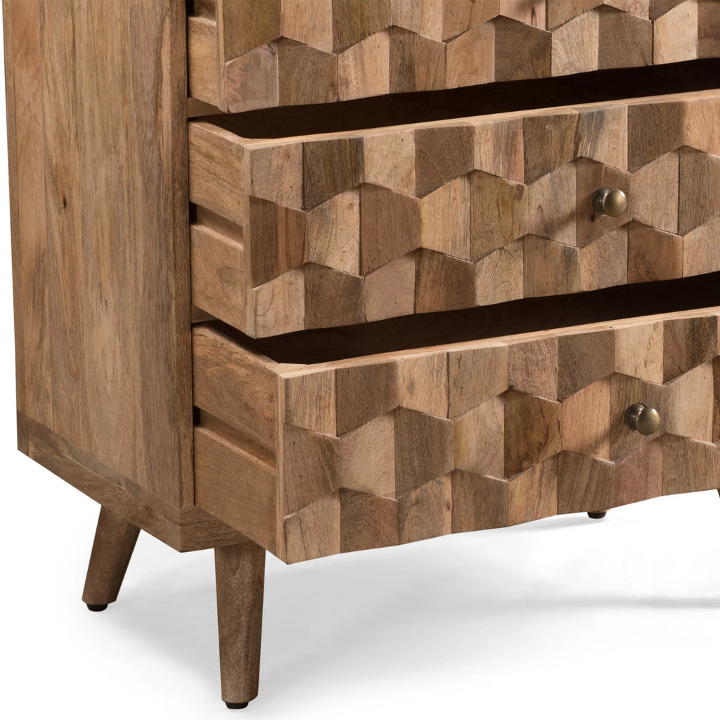 Handmade Mango Wood 3 Drawer Chest G3268