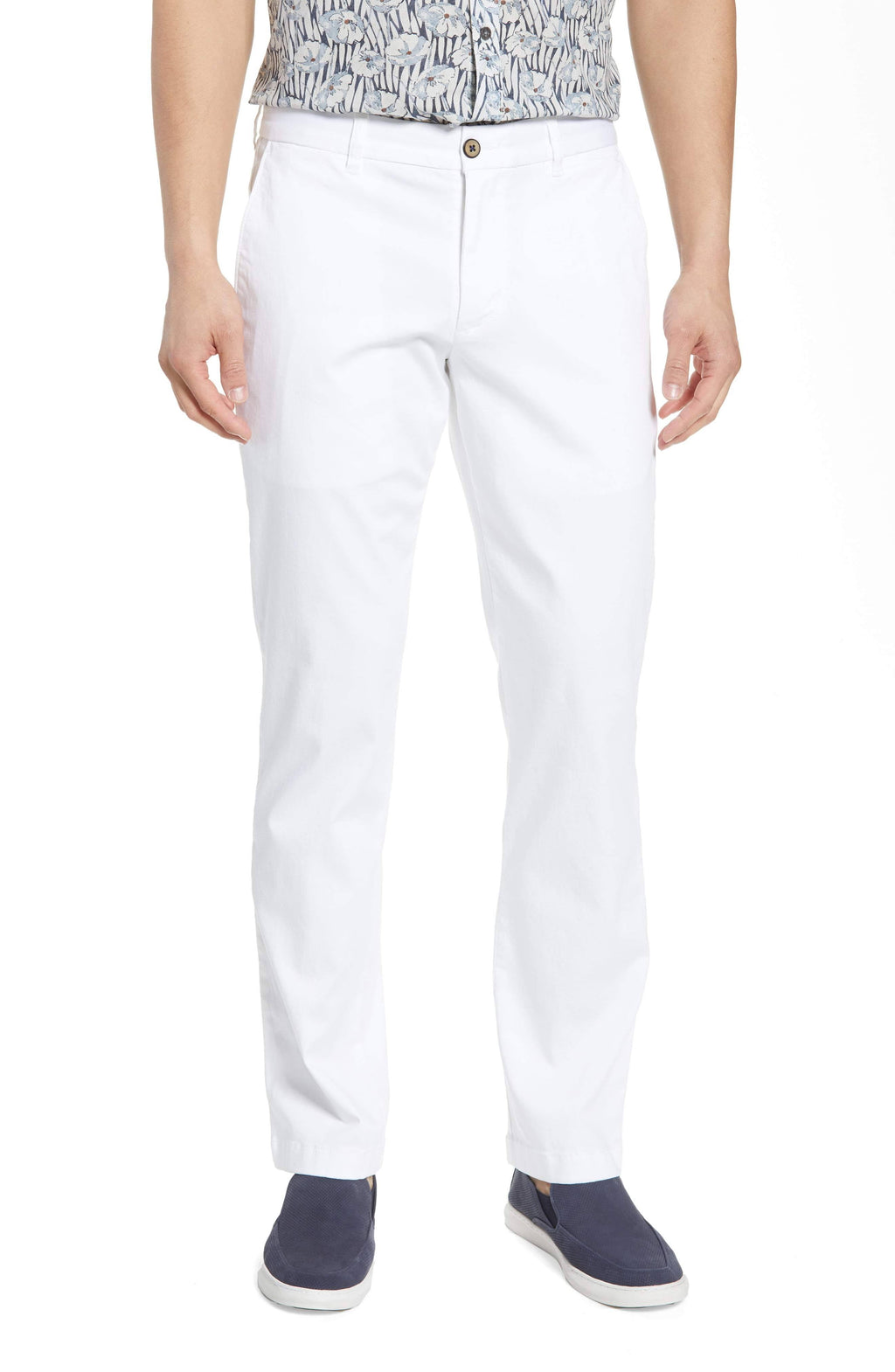 White Flat Front Chino Pant T169585