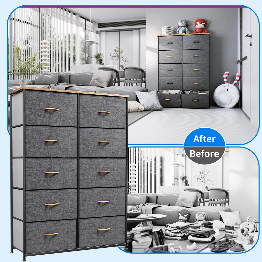 10 Drawer Fabric Storage Dresser Z434