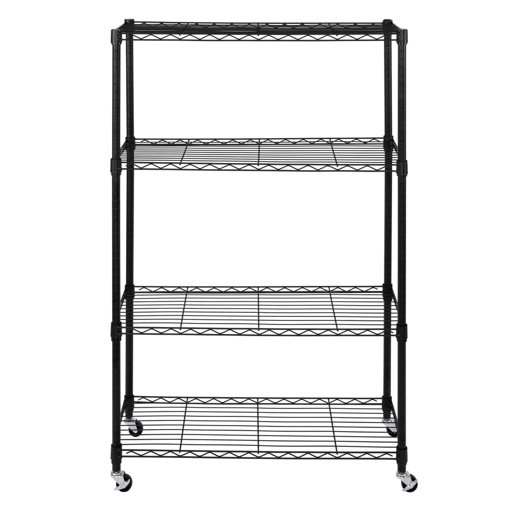 Black 4-Tier Steel Wire Shelving Unit Q974948