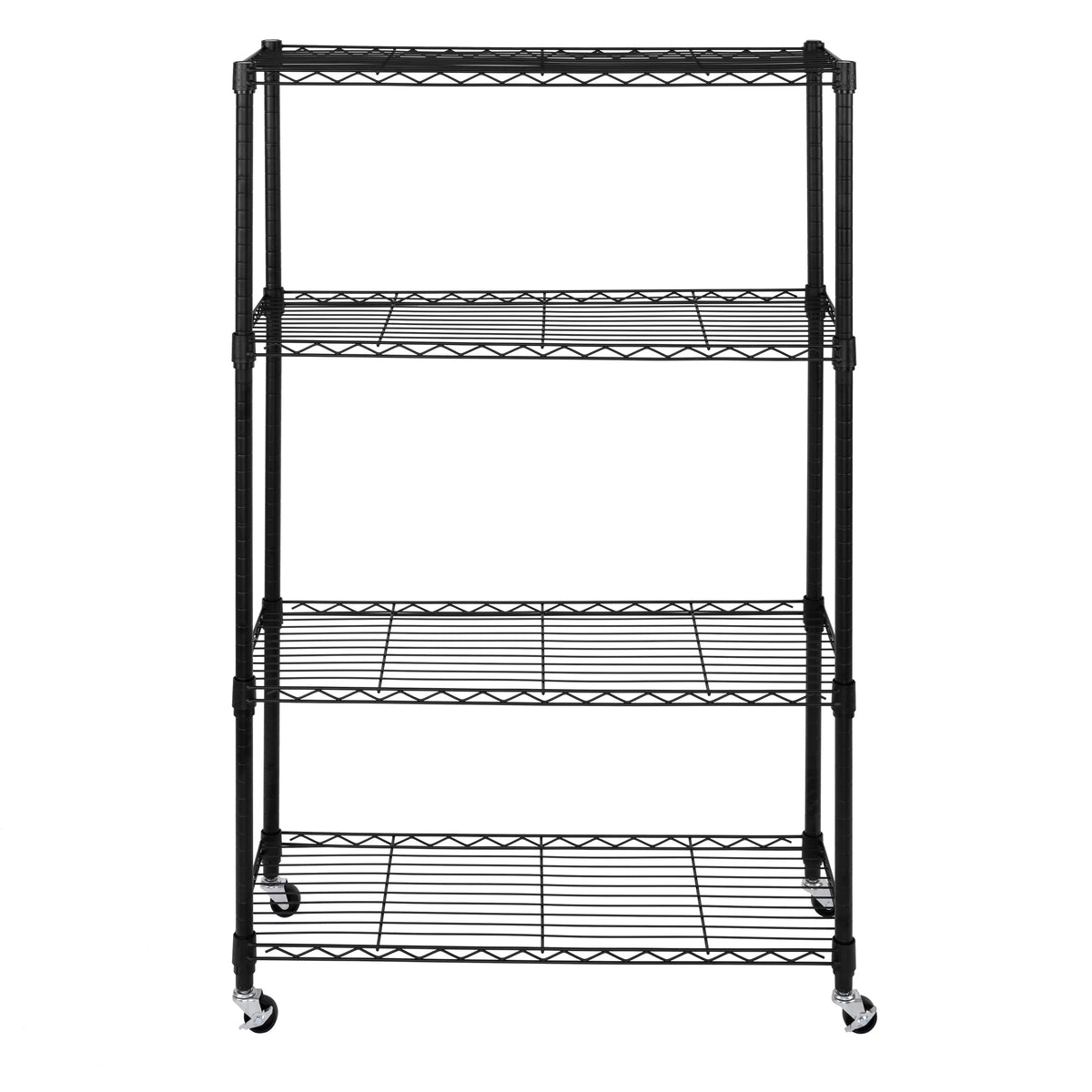 Black 4-Tier Steel Wire Shelving Unit Q974948