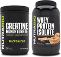 Unflavored Creatine Monohydrate and Cinnamon Sugar Donut Whey Protein Isolate M986