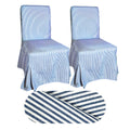 100% Cotton Navy Blue Ticking Stripe Dining Chair Cover Set of 2 M3888
