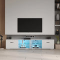 White TV Stand with Double Aluminum Lamp G89147
