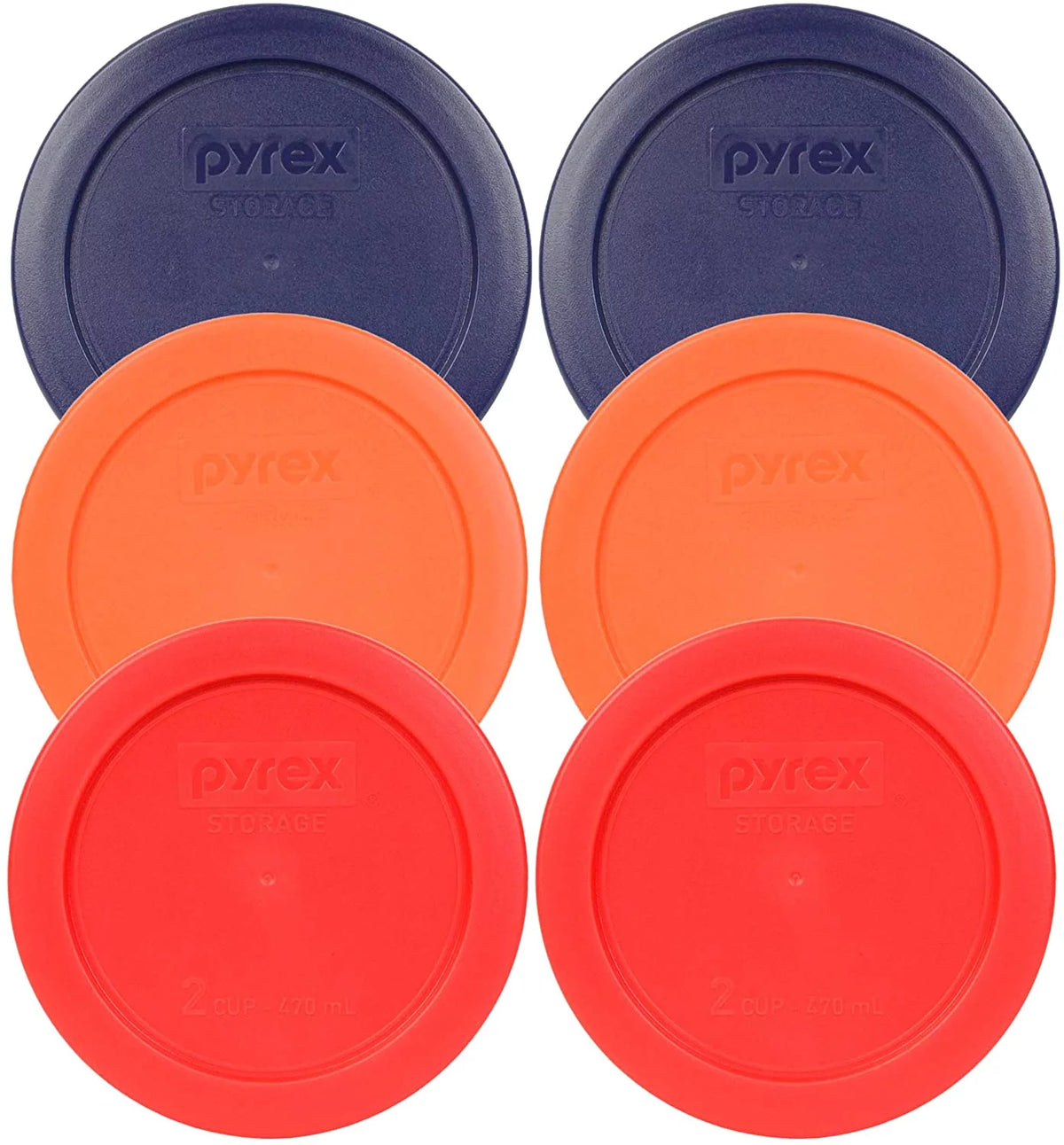 2 Cup Blue Orange Red Lid 6-Pack J570