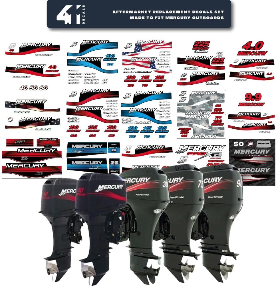 Blue Outboard Decal Set G152