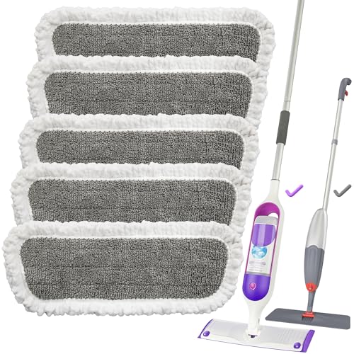 Microfibre Spray Floor Mops with 3 Mop Heads & 635 ML Bottle S20236