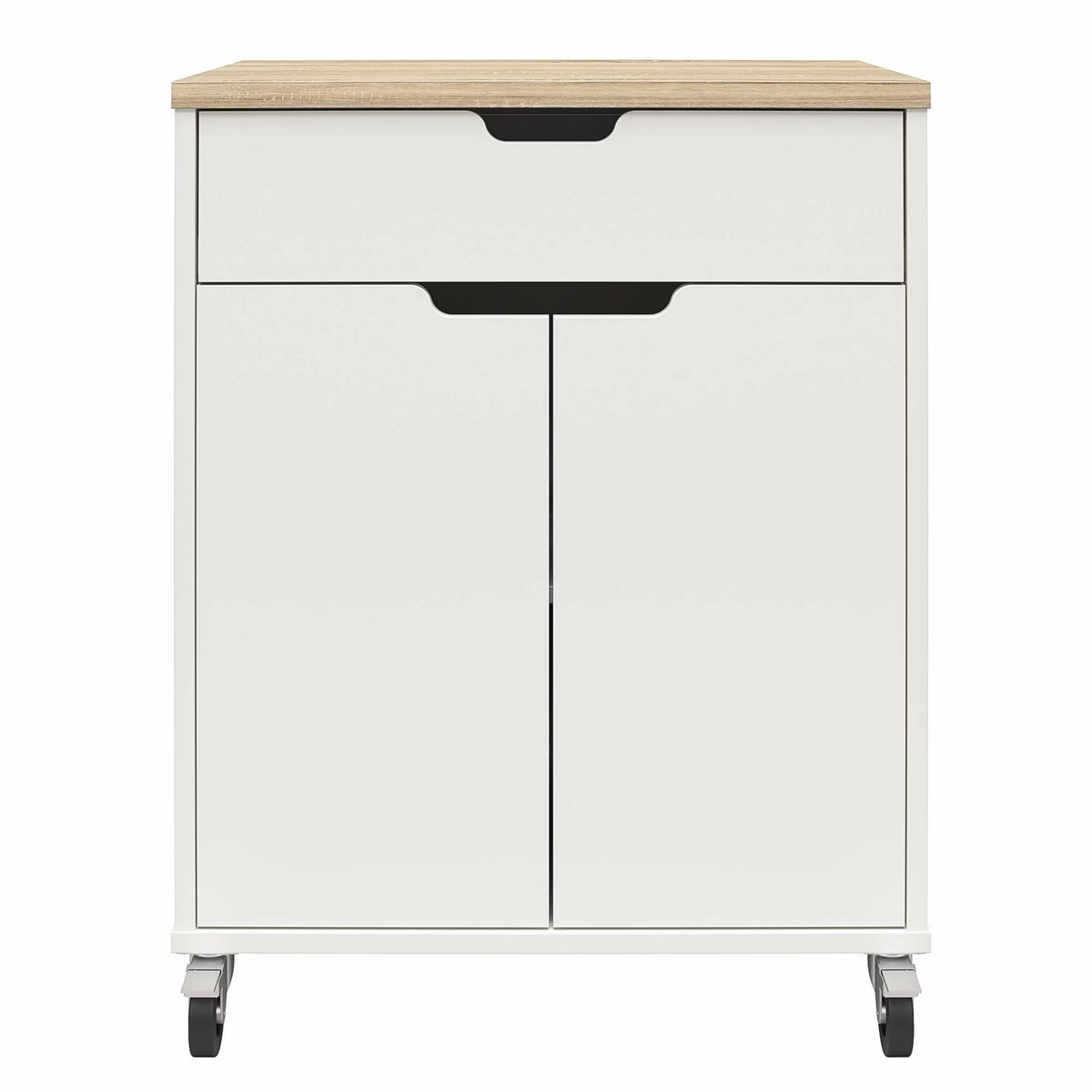 2 Door 1 Drawer Storage Cart with Locking Casters C983