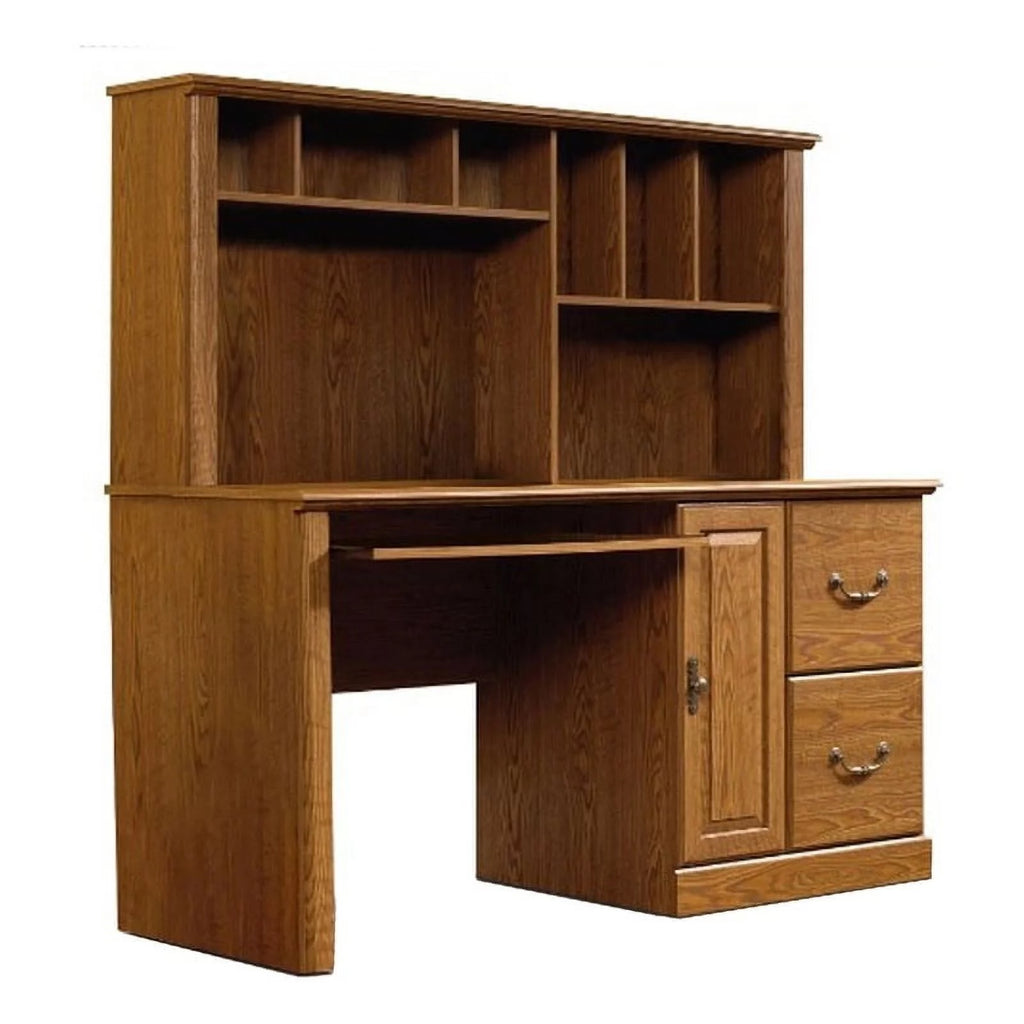 Traditional Wood Computer Desk with Hutch K298