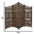 Wood Room Divider 4 Panel Carved Screen O412