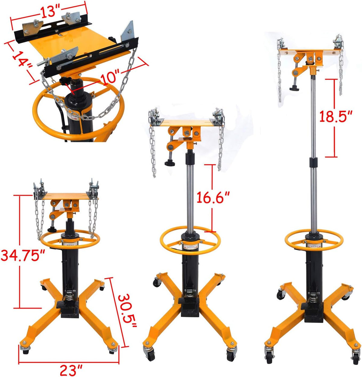 1100 lbs 0.5 Ton 2 Stage Hydraulic Transmission Jack O216