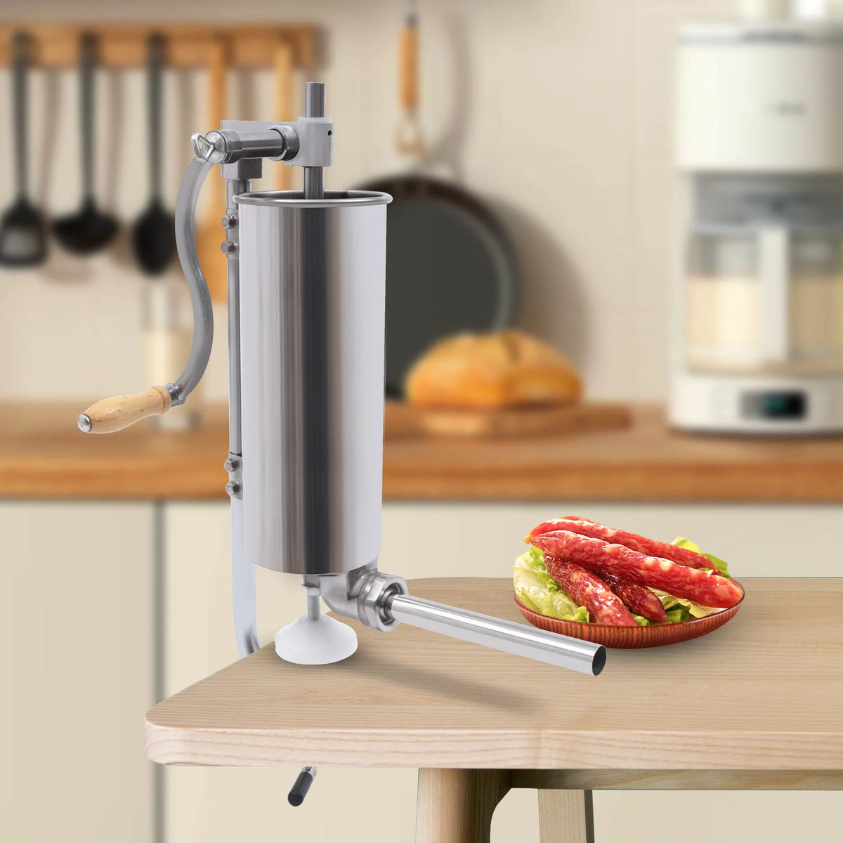 6LBS/3L Stainless Steel Vertical Sausage Stuffer A957725