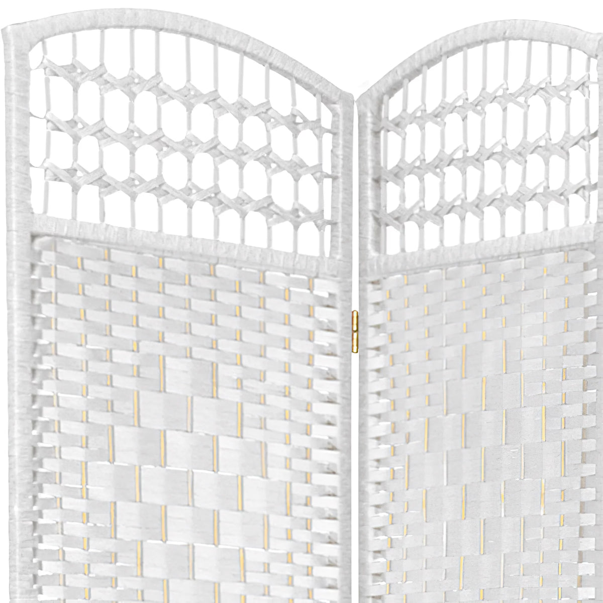 White 3 Panel Fiber Weave Room Divider R8020