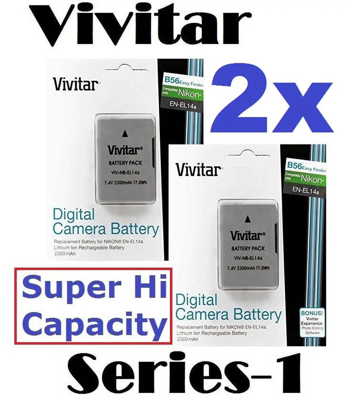 2-Pcs EN-EL14a Battery S634