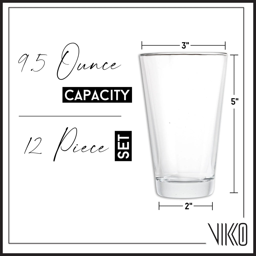 9.5 Ounce Dishwasher Safe Glass Tumblers Set of 12 M607