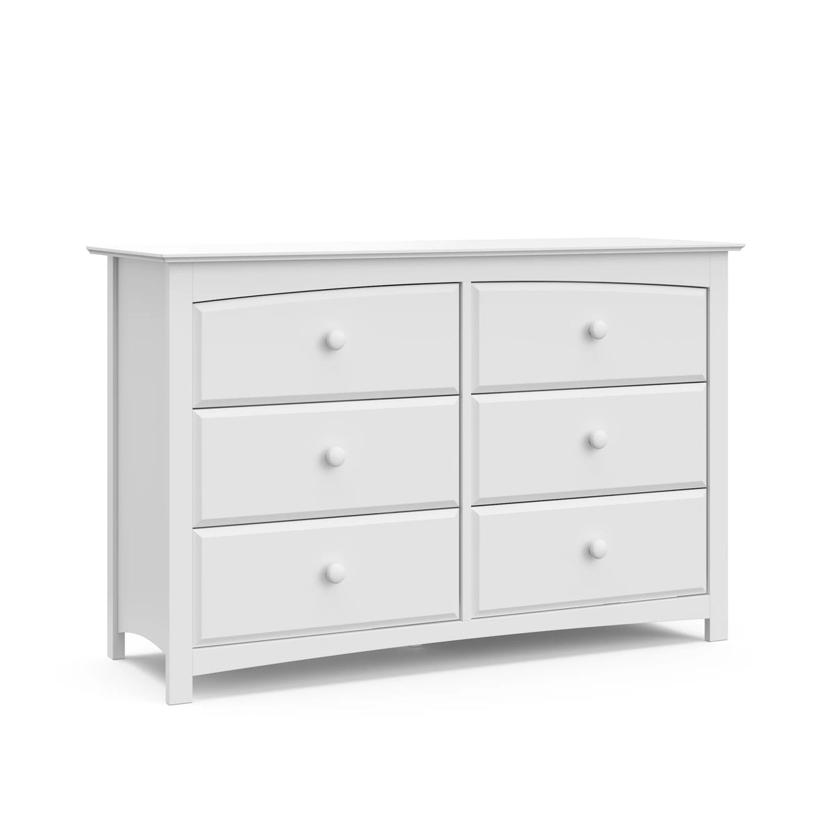 White 6 Drawer Double Dresser C600