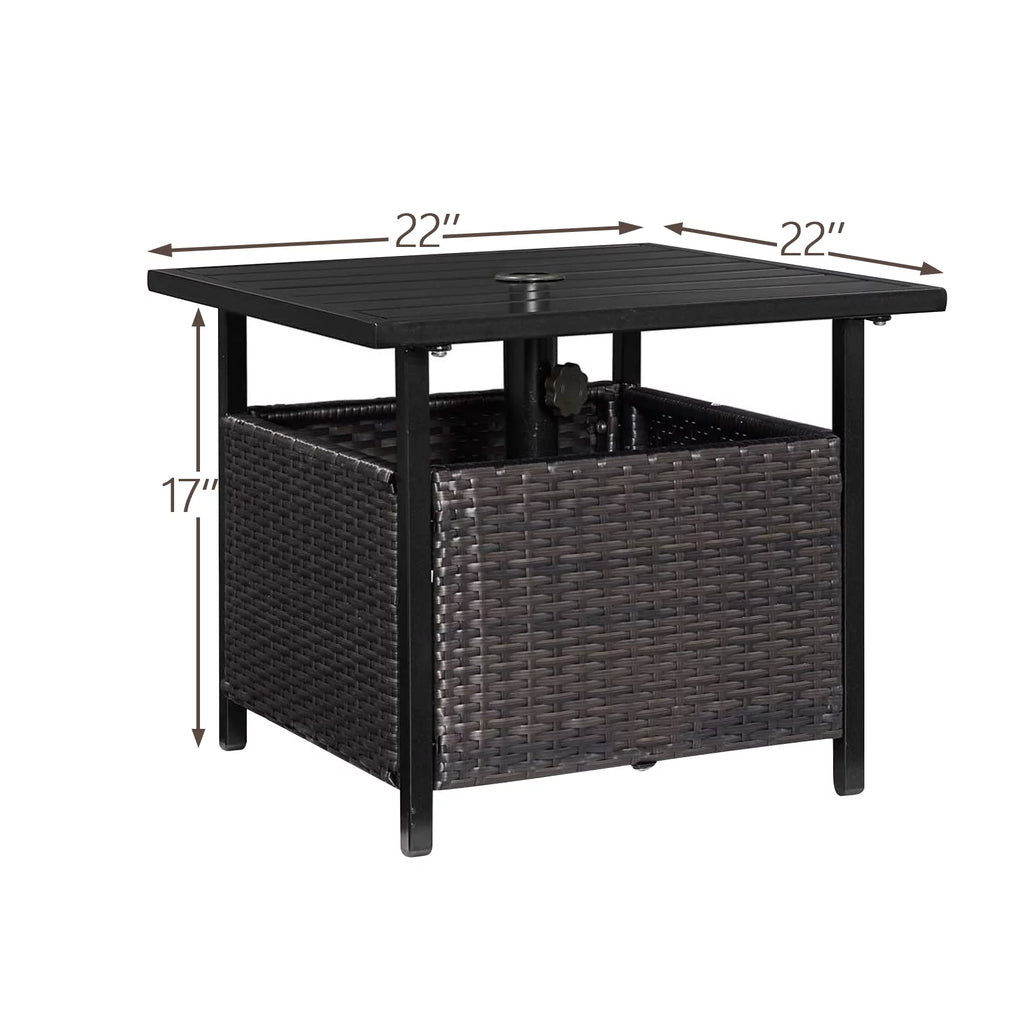 PE Wicker Umbrella Side Table Stand C226