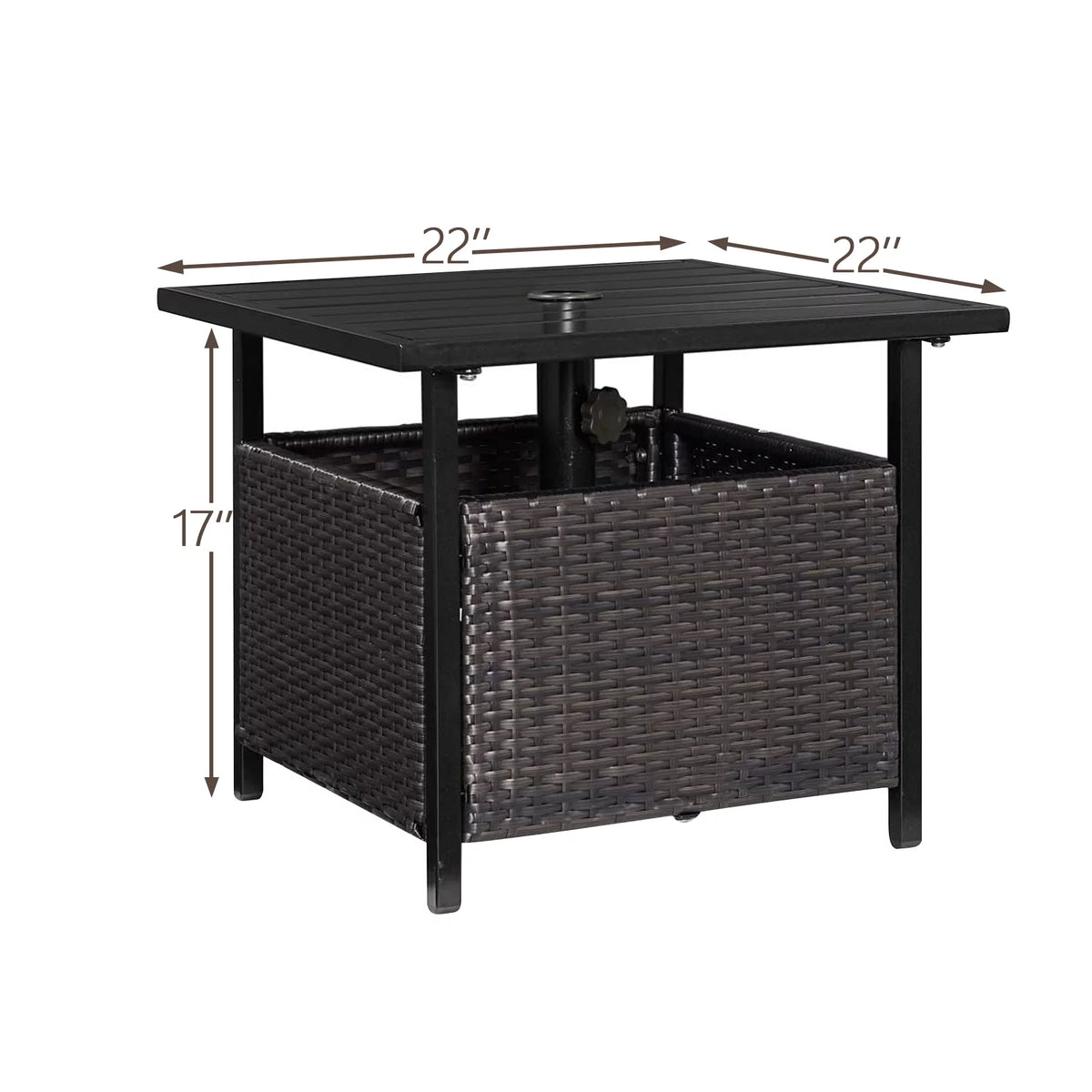 PE Wicker Umbrella Side Table Stand C226