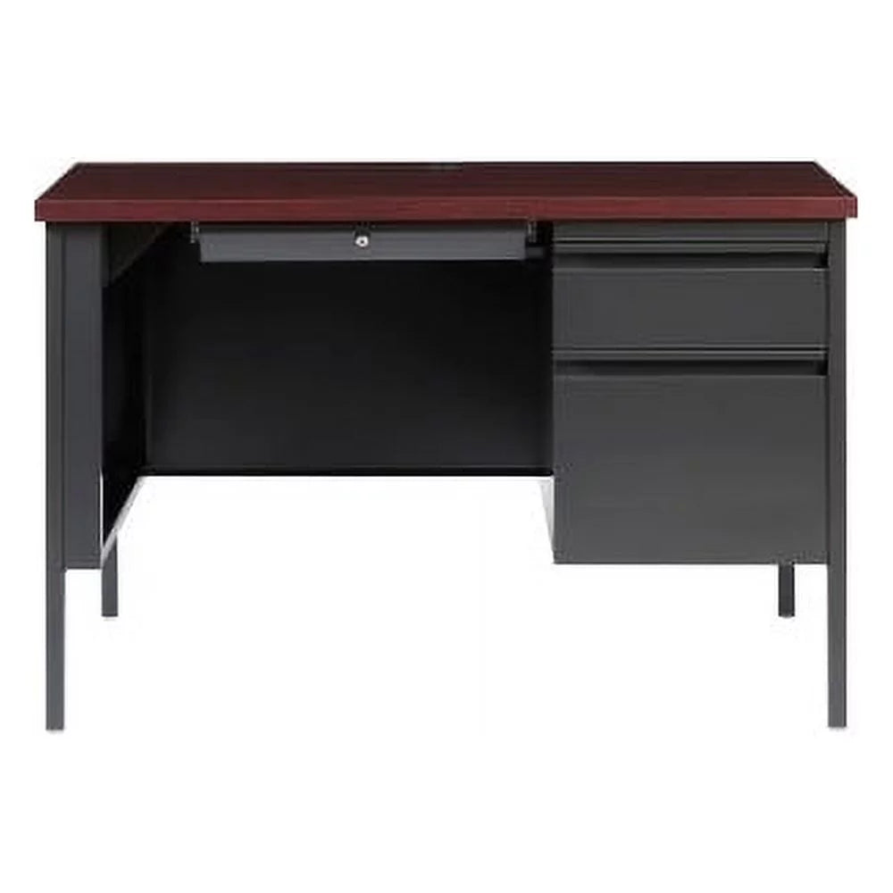 Mahogany Laminate Top Desk with Box and File Drawers W65417