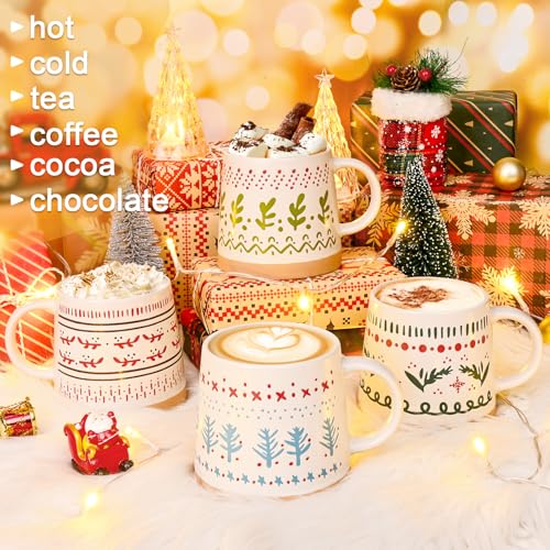 Set of 4 Christmas Mugs 14 Oz X19513
