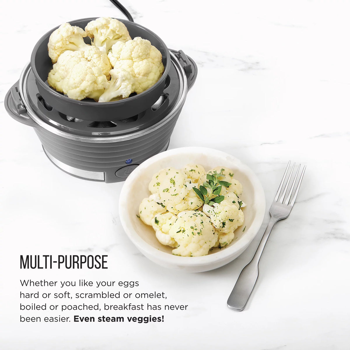 Electric Rapid Egg Cooker 6 Eggs Poaching Omelet Tray Grey W95882