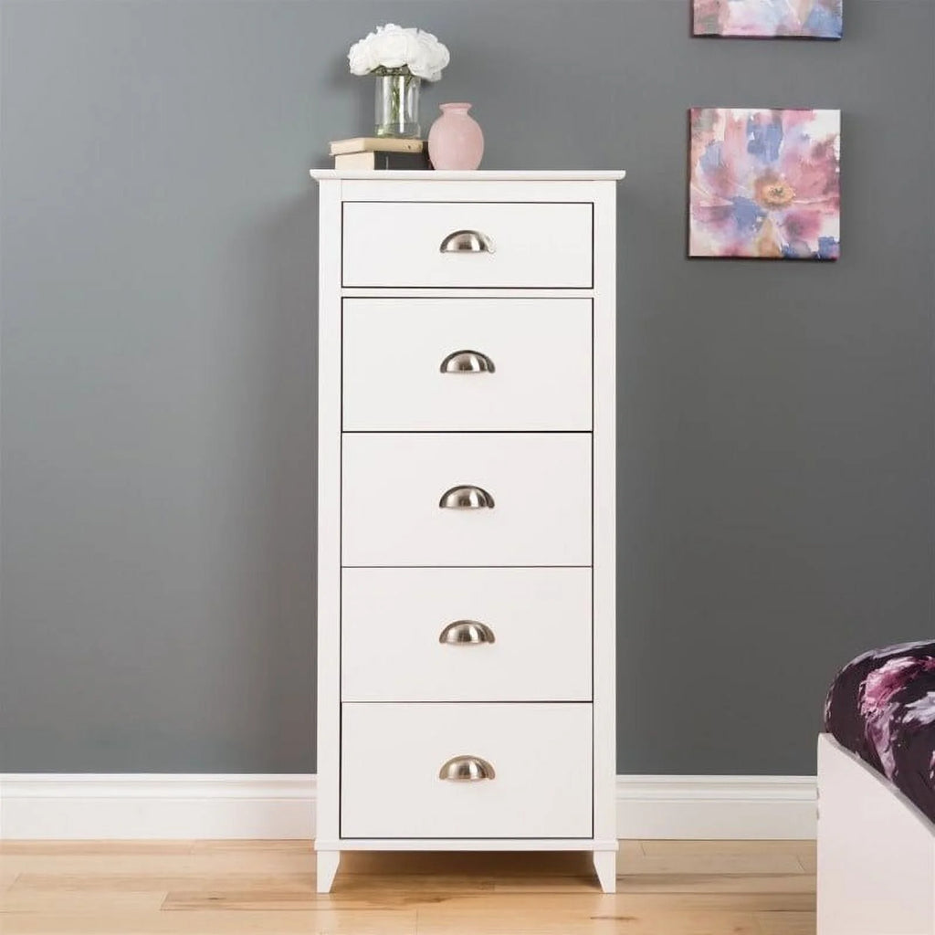 White 5 Drawer Lingerie Chest O238