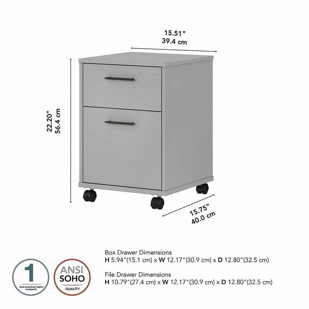 2 Drawers Farmhouse Wood Mobile File Cabinet X7930