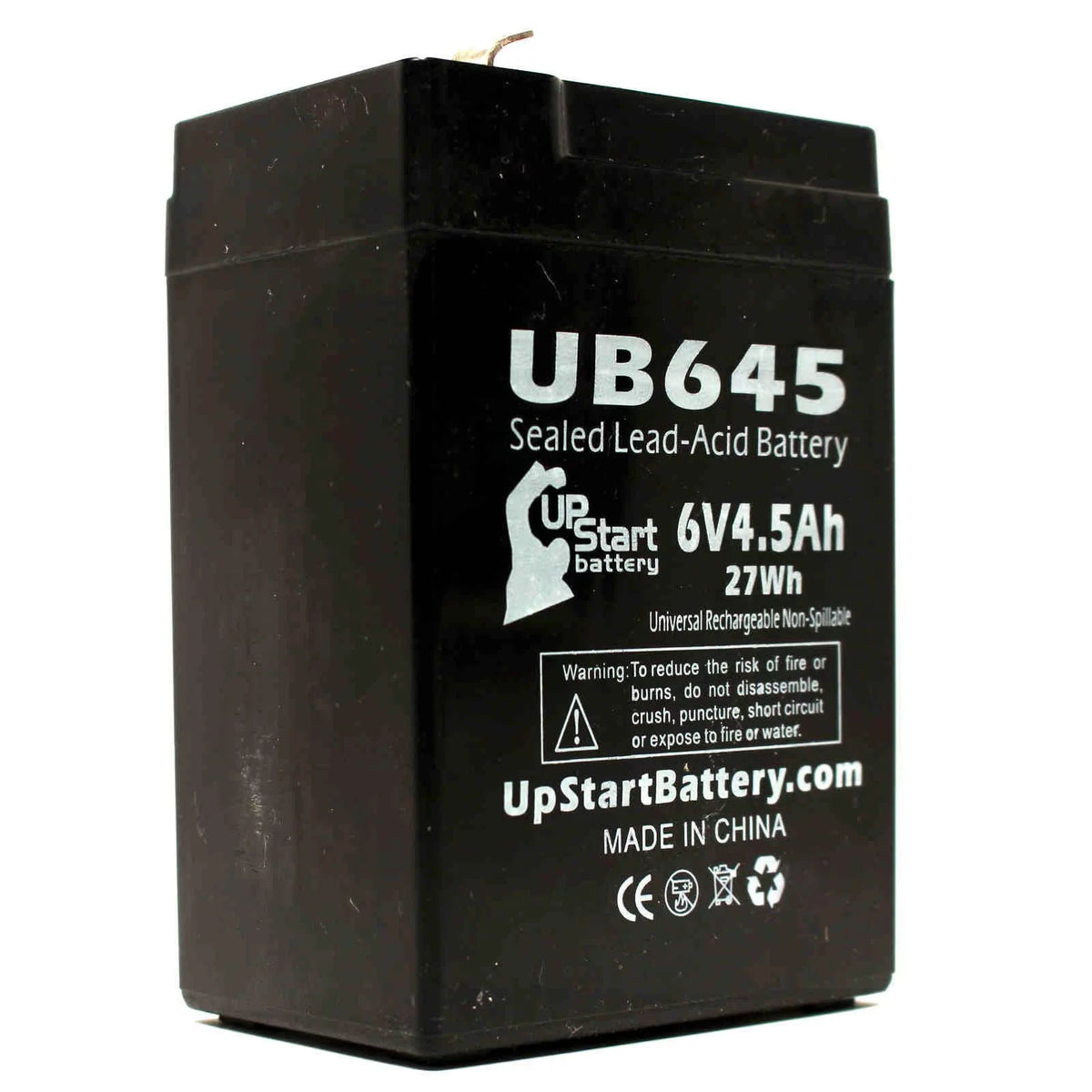 2x Pack 6V 4.5Ah Sealed Lead Acid Battery with F1 to F2 Terminal Adapters B79727