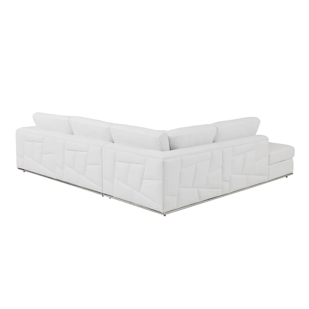 White Italian Top Grain Leather Sectional O298