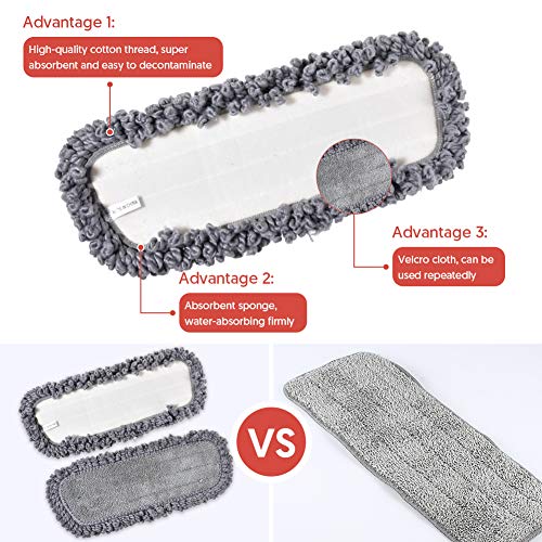 Microfibre Spray Floor Mops with 3 Mop Heads & 635 ML Bottle S20236