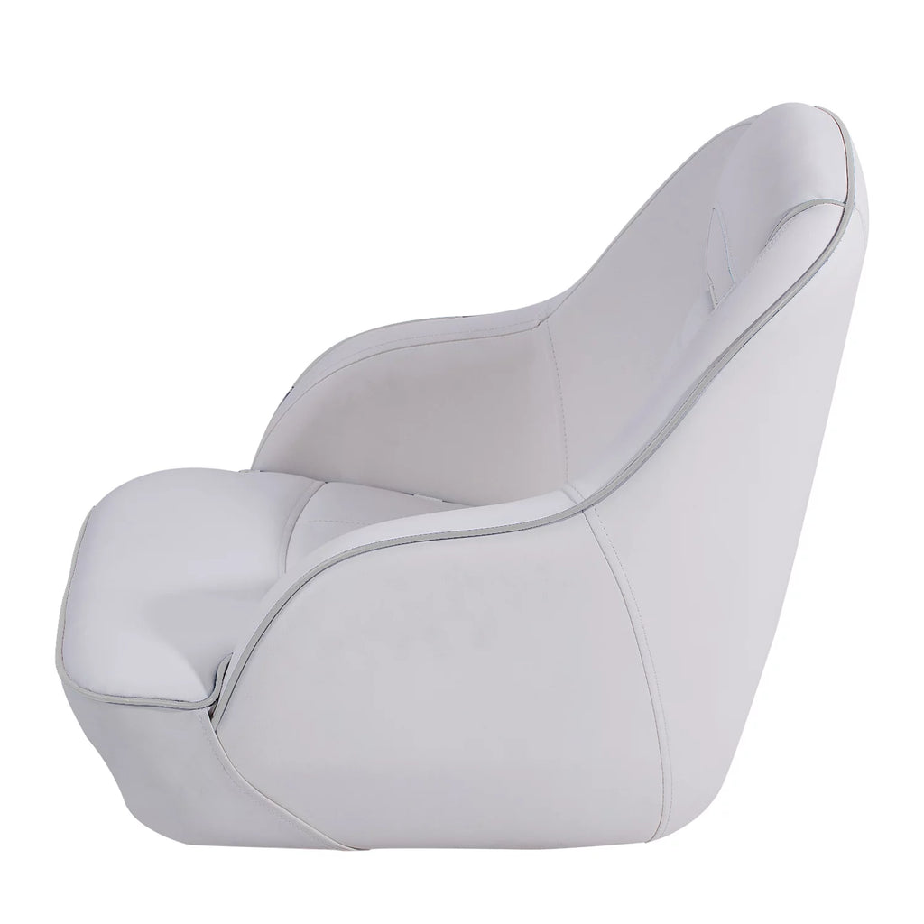 White Pontoon Boat Bucket Seat with Cover O7817