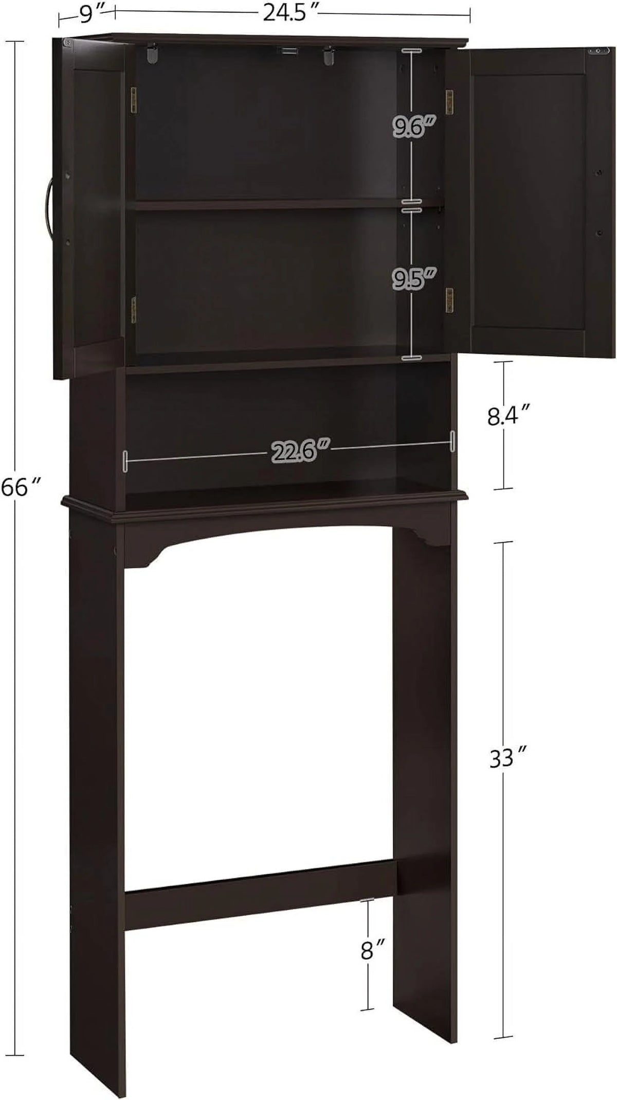 Over The Toilet Storage Cabinet Bathroom Organizer with Adjustable Shelf K797
