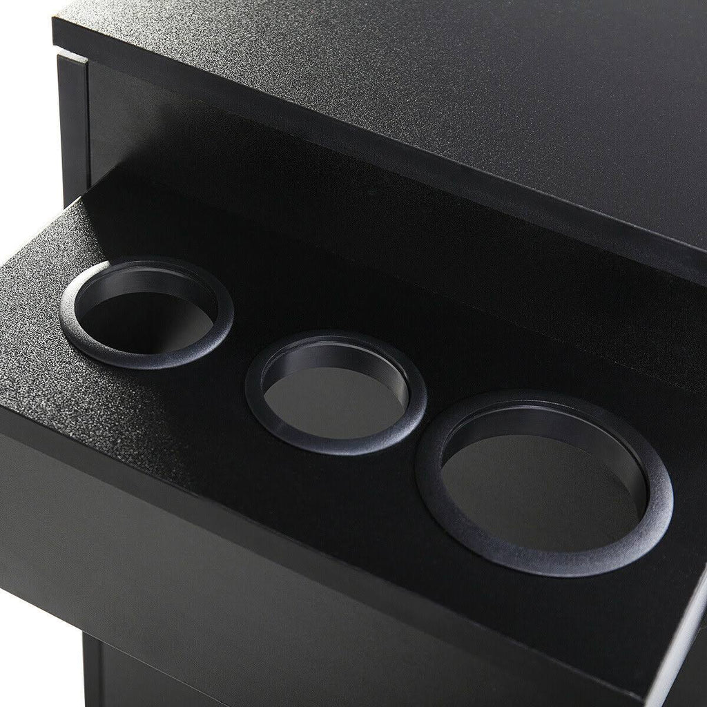 Black Locking Salon Storage Cabinet with Hair Dryer Holder Drawer U557538