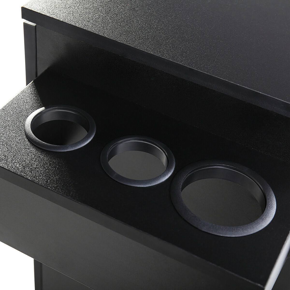 Black Locking Salon Storage Cabinet with Hair Dryer Holder Drawer U557538