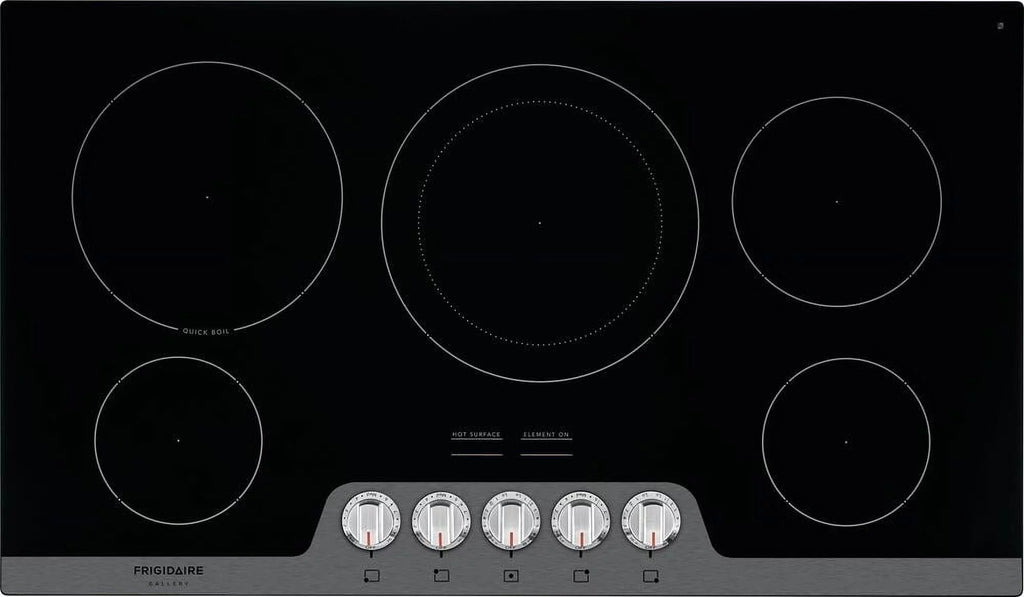 36 Electric Cooktop with 5 Elements Ceramic Glass Stainless Steel M569