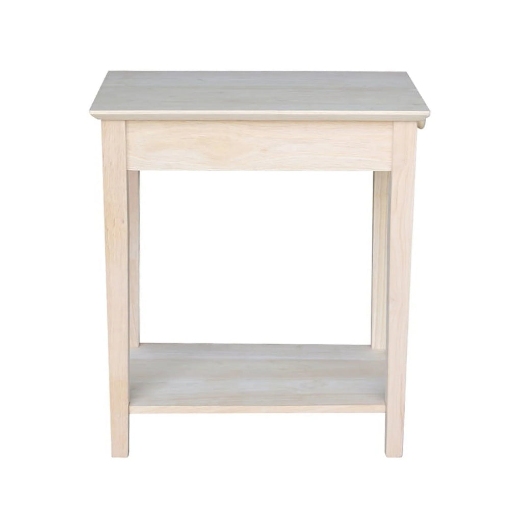 Solid Wood Unfinished 1-Drawer End Table V55802