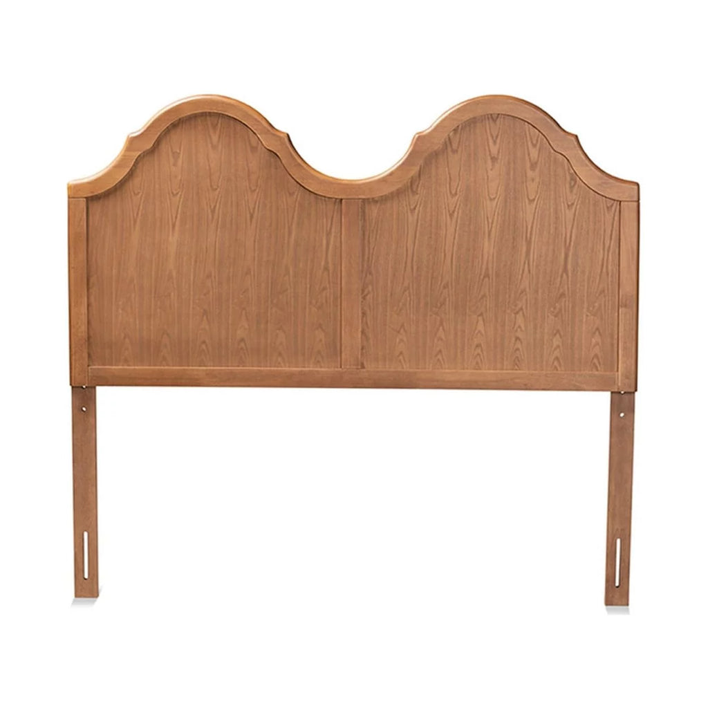 King Size Ash Walnut Finished Wood Arched Headboard P47290