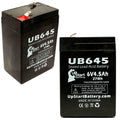 2x Pack 6V 4.5Ah Sealed Lead Acid Battery with F1 to F2 Terminal Adapters B79727