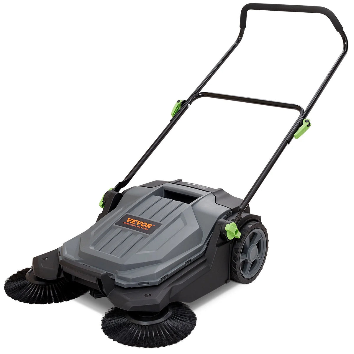 25.6" Manual Walk-behind Floor Sweeper with 5-Gallon Waste Container N44164