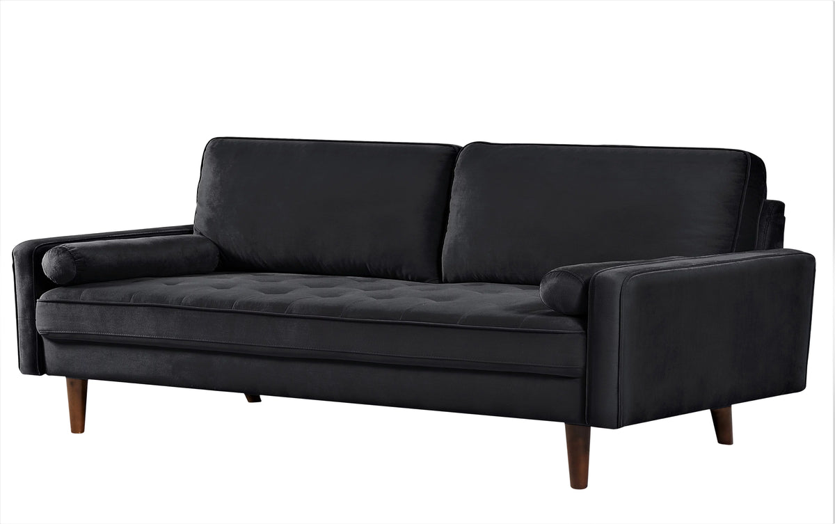 Black Velvet Tufted Sofa B519