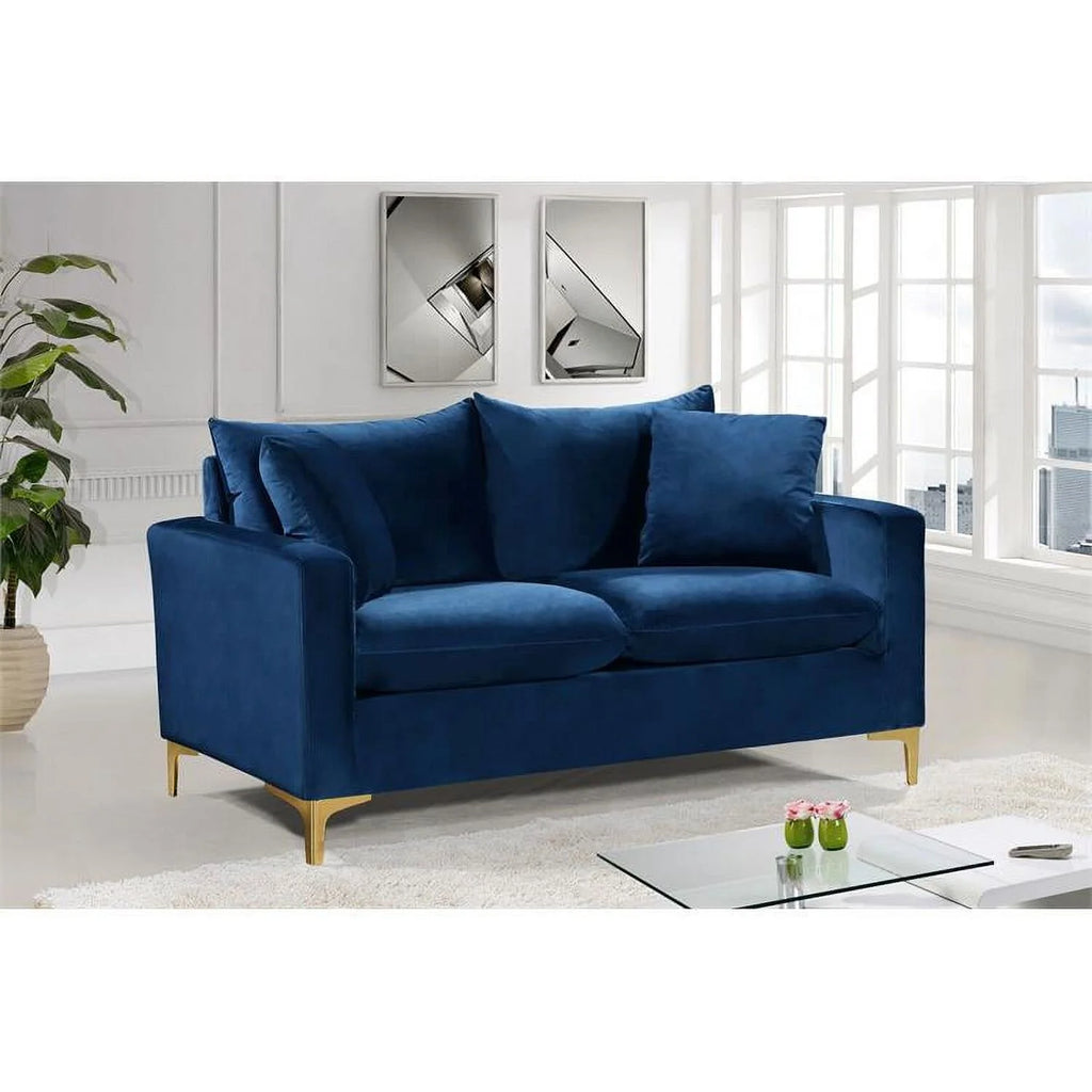 Navy Velvet Loveseat B1532