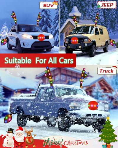 Christmas Reindeer Antlers Car Decoration Kit LED Multicolor Lights L3399