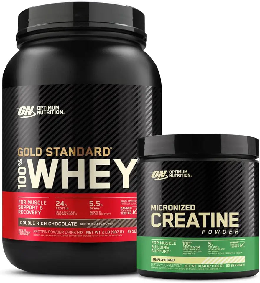 Double Rich Chocolate Whey Protein Isolate 2 Lbs and Unflavored Micronized Creatine Monohydrate Powder 300 Grams Y17608
