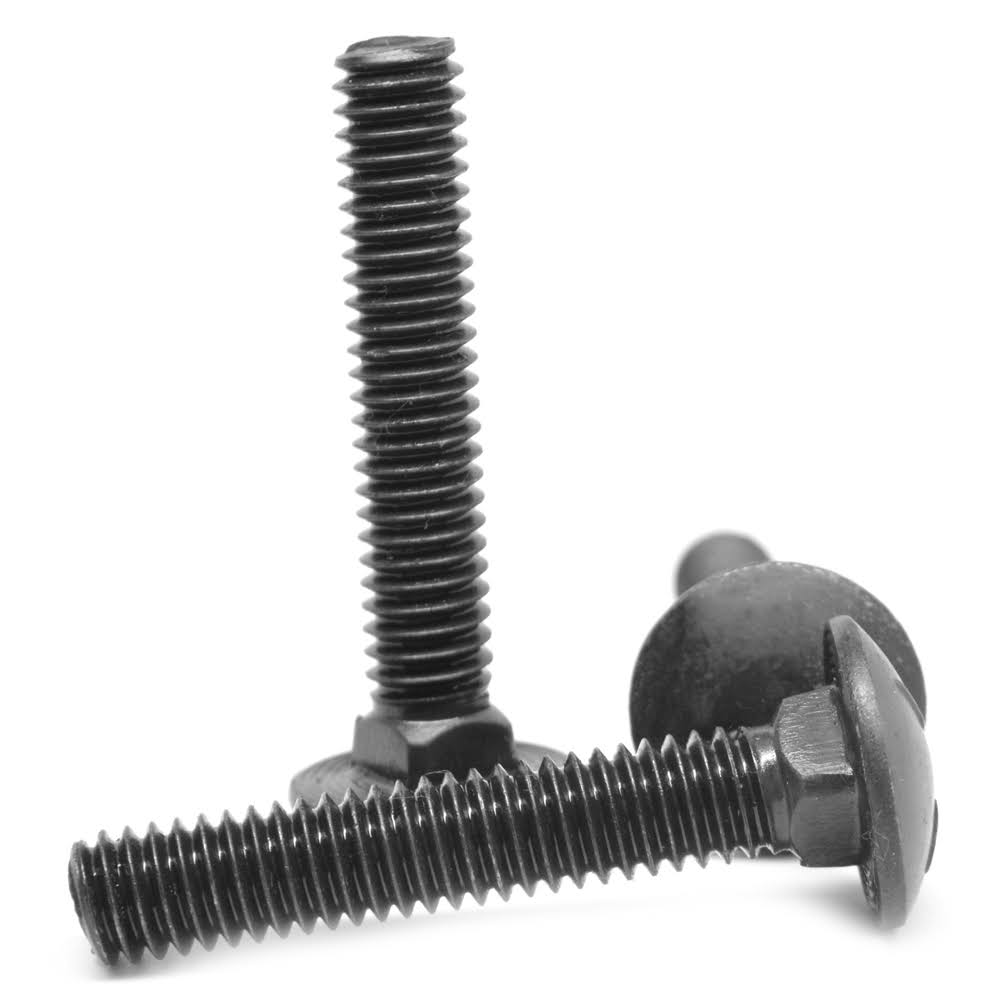 #8-32 x 5/8 Coarse Thread Carriage Bolt Low Carbon Steel Black Oxide P2047