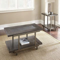 Rustic Industrial Cocktail Table with Wood Tabletop and Iron Frame P834