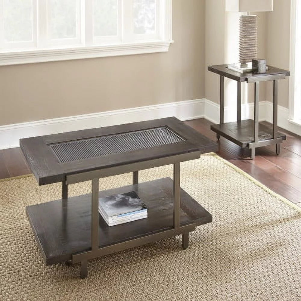 Rustic Industrial Cocktail Table with Wood Tabletop and Iron Frame P834