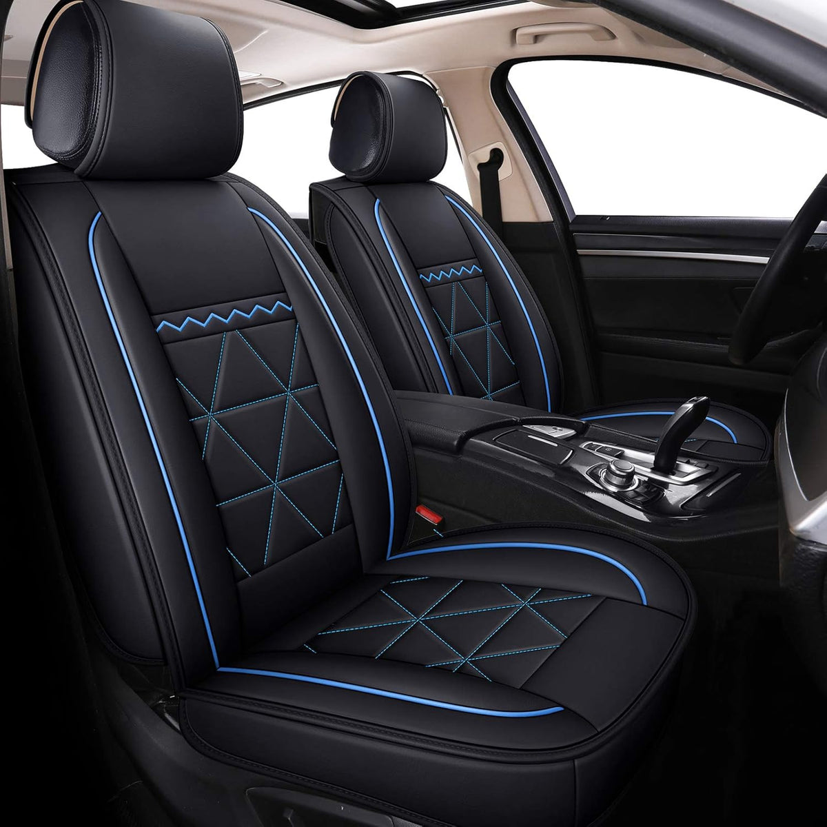 2 Captain Seat Covers Waterproof Faux Leather U8312