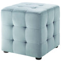 Light Blue Velvet Accent Chair Ottoman E9999