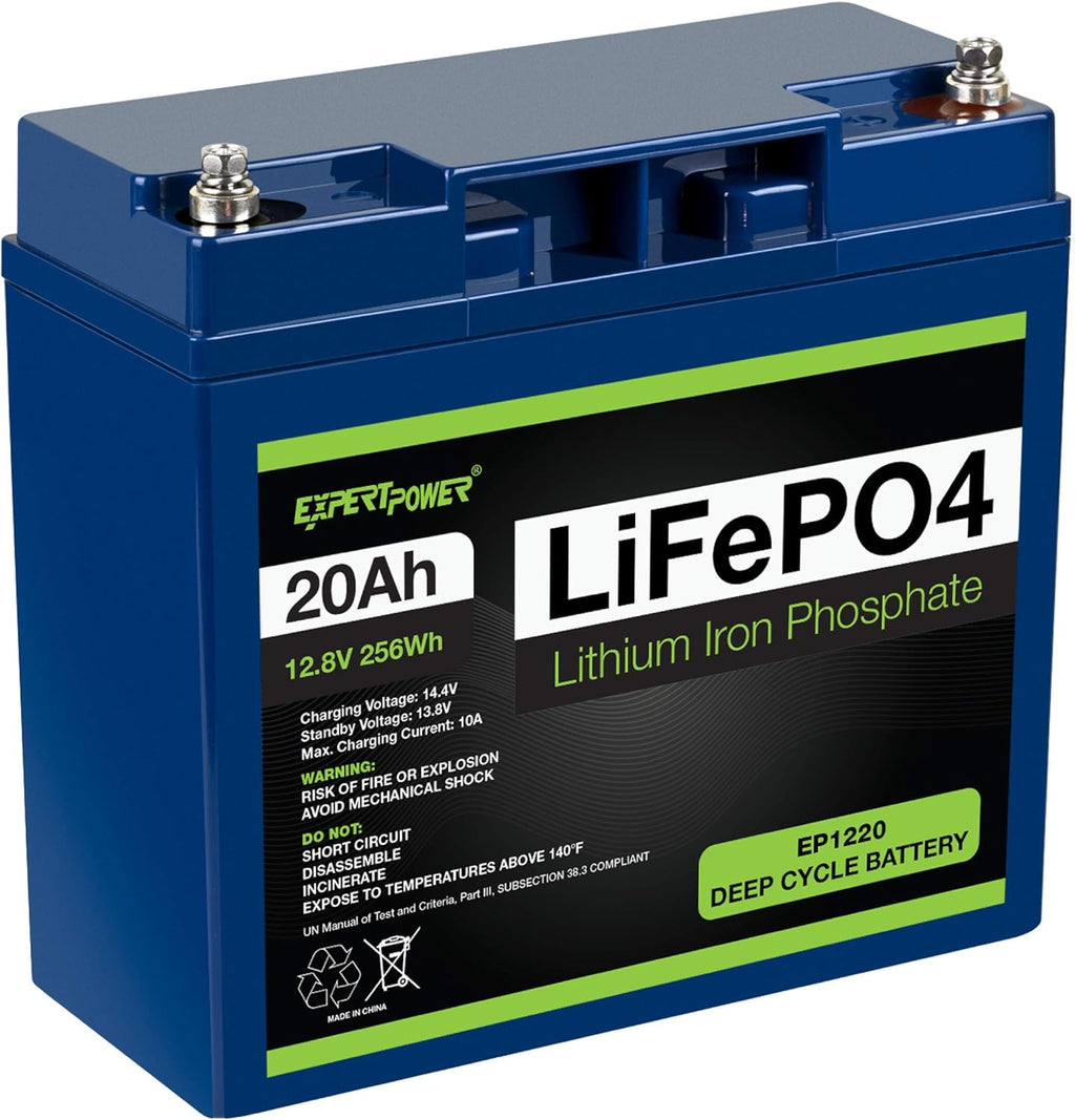 12V 20Ah Lithium LiFePO4 Deep Cycle Rechargeable Battery H73895